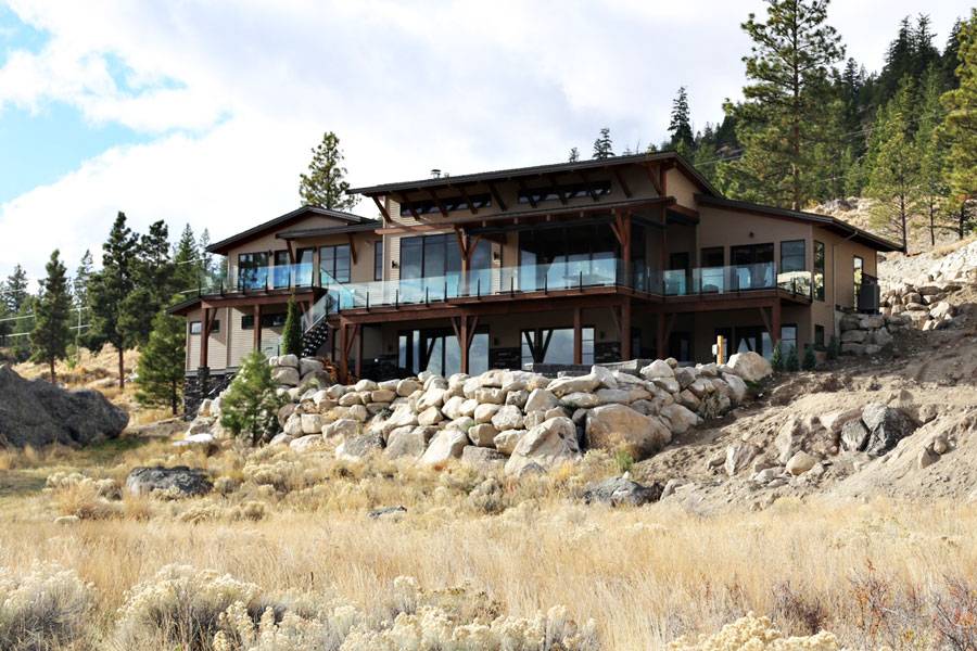 House set into hillside- built by Mettler Construction Ltd in Merritt, BC